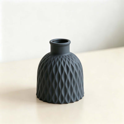 Dark Grey Textured Ceramic Small Flower Vase