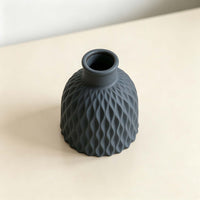 Dark Grey Textured Ceramic Small Flower Vase