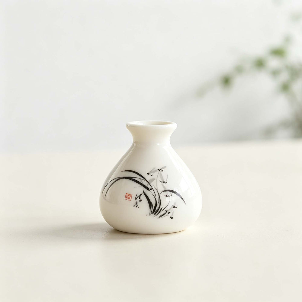Chinese Orchid Porcelain Mini Flower Vase