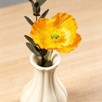 Cream Ribbed Ceramic Small Flower Vase
